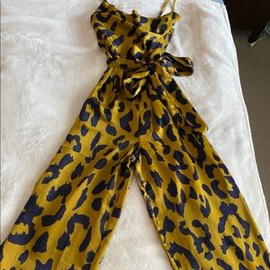 Animal print wide leg jumper